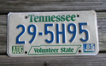 Tennessee Volunteer State License Plate 1985
