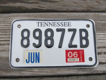 Tennessee Motorcycle License Plate 2006