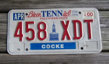 Tennessee Bicentennial License Plate 2000