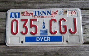 Tennessee Bicentennial License Plate 2000