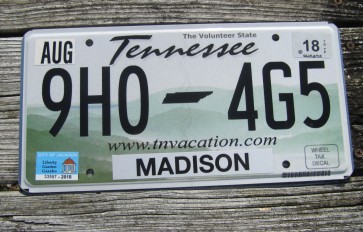 Tennessee Green Rolling Hills License Plate 2018