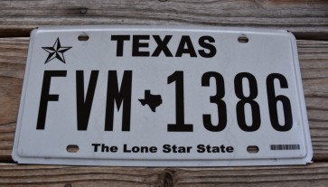 Texas White The Lone Star State License Plate  
