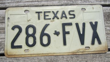 Texas Embossed License Plate 1970's
