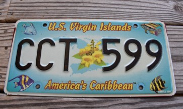 US Virgin Islands America's Caribbean License Plate Tropical Fish 