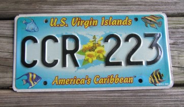 US Virgin Islands America's Caribbean License Plate Tropical Fish 