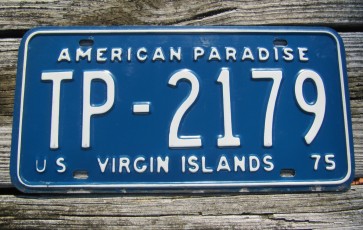 US Virgin Islands License Plate America's Paradise 1975
