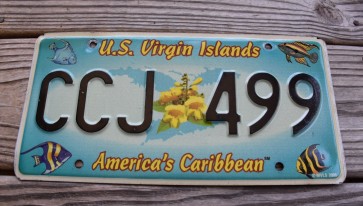 US Virgin Islands America's Caribbean License Plate Tropical Fish 