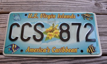 US Virgin Islands America's Caribbean License Plate Tropical Fish 