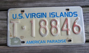 US Virgin Islands License Plate American Paradise 1990's