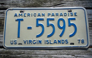 US Virgin Islands License Plate America's Paradise 1978