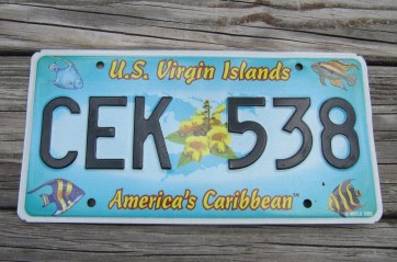 US Virgin Islands America's Caribbean License Plate Tropical Fish 