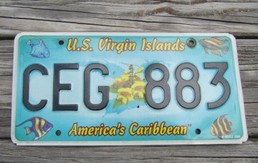 US Virgin Islands America's Caribbean License Plate Tropical Fish 
