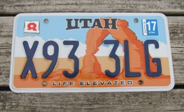 Utah Arch Life Elevated License Plate 2017