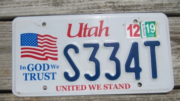 Utah In God We Trust License Plate United We Stand 2019