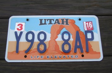 Utah Arch Life Elevated License Plate 2016
