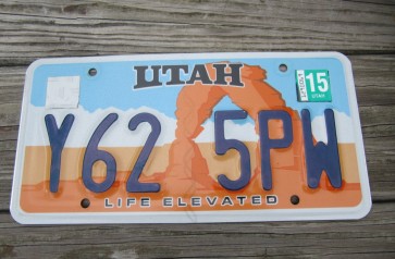 Utah Arch Life Elevated License Plate 2015 