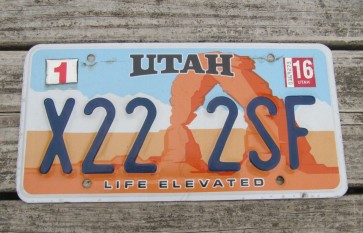 Utah Arch Life Elevated License Plate 2016
