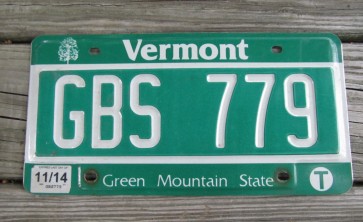 Vermont Green Mountain State License Plate 2014