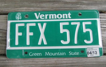 Vermont Green Mountain State License Plate 2013