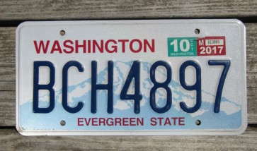 Washington Mt Rainier License Plate 2017