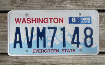 Washington Mt Rainier License Plate 2016