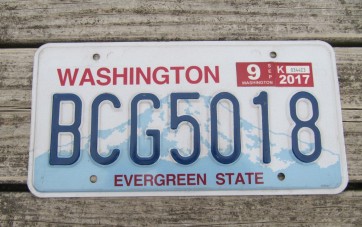 Washington Mt Rainier License Plate 2017