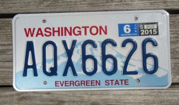 Washington Mt Rainier License Plate 2015