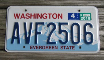 Washington Mt Rainier License Plate 2018