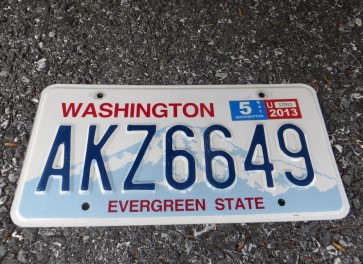 Washington Mt Rainier Volcano License Plate 2013