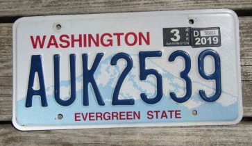Washington Mt Rainier License Plate 2019