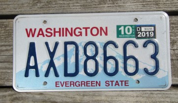 Washington Mt Rainier License Plate 2019