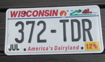 Wisconsin America's Dairyland License Plate 2012