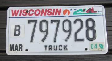 Wisconsin America's Dairyland License Plate 2004