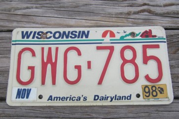Wisconsin America's Dairyland License Plate 1998