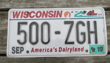 Wisconsin America's Dairyland License Plate 2019