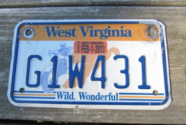 West Virginia Motorcycle License Plate Wild Wonderful Motorcycle Rider 2013