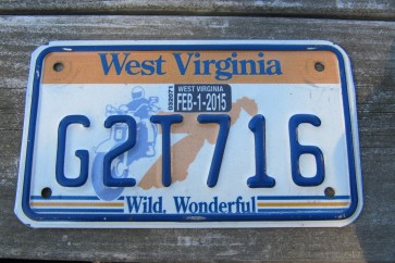 West Virginia Motorcycle License Plate Wild Wonderful Motorcycle Rider 2015