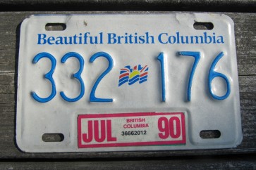 British Columbia Canada Motorcycle License Plate Beautiful 1990