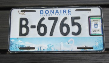 Bonaire License Plate Municipality of The Netherlands Klein Caribbean 2014