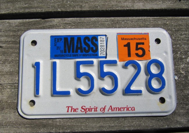 Massachusetts Motorcycle License Plate 2015 for Sale Shop Vintage