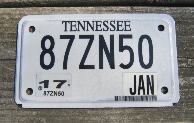 License Plates For SALE Tennessee Motorcycle License Plate 2017 Yellow