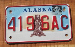 Alaska Standing Bear Motorcycle License Plate Kodiak Bear