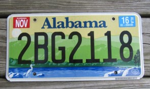 Alabama Green Mountains and River License Plate 2016