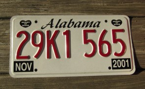 Alabama Heart of Dixie License Plate 2001