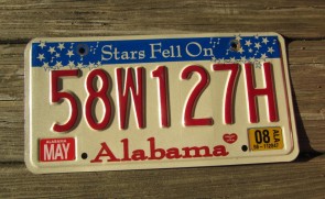 Alabama Stars Fell On License Plate 2008