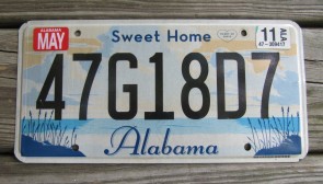 Alabama Sweet Home License Plate 2010 