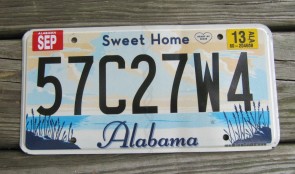 Alabama Sweet Home License Plate 2013