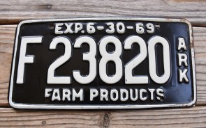 Arkansas Farm Products License Plate 1969
