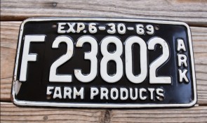 Arkansas Farm Products License Plate 1969