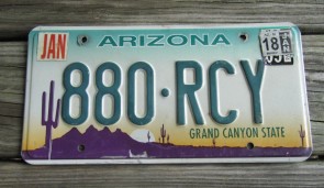 Arizona Sunset Cactus Embossed License Plate Grand Canyon State 2018